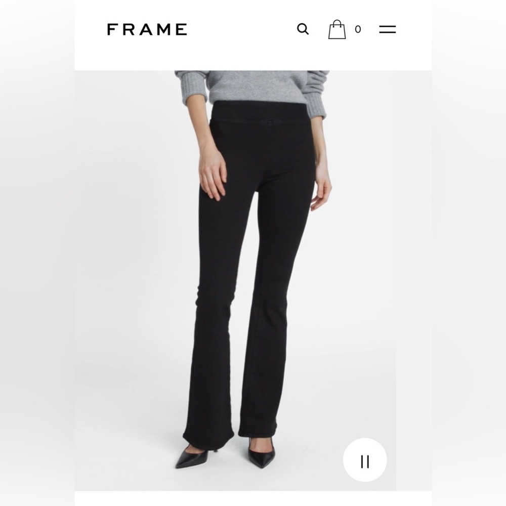 FRAME SUPER STRETCH DENIM | HIGH RISE
FLARE | JEANS WITH DISTRESSED BOTTOMS